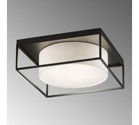 FISCHER & HONSEL Carre ceiling light 70x70cm fabric shade white