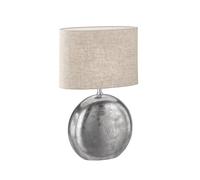 FISCHER & HONSEL Chambery table lamp, sand/nickel, height 53 cm Linen/metal