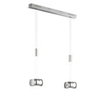 FISCHER & HONSEL Colette LED pendant light, 2-bulb, chrome/nickel