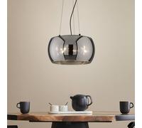 FISCHER & HONSEL Dima pendant light, smoked glass, 1-bulb, Ø 40 cm