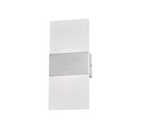 FISCHER & HONSEL FODER LED wall light, nickel-coloured, height 27 cm, switch