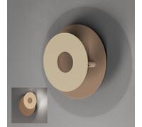 FISCHER & HONSEL Hennes LED wall light, greige/sand, Ø 18 cm, metal