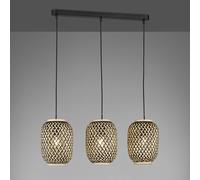 FISCHER & HONSEL Hummel hanging light, made of bamboo, 3-bulb