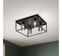 FISCHER & HONSEL Iska ceiling lamp with a frame, four-bulb