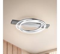 FISCHER & HONSEL Kiku LED ceiling lamp, length 76 cm, aluminium-coloured, metal