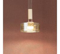 FISCHER & HONSEL LAVIN LED pendant light, sand/amber, Ø 19 cm, metal/glass dimmable