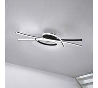 FISCHER & HONSEL LED ceiling lamp Biba, black, length 100 cm, metal, CCT