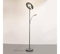 FISCHER & HONSEL LED floor lamp Dent, sand grey, 180 cm, metal, CCT, 2-bulb.