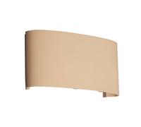 FISCHER & HONSEL LED outdoor wall lamp Berlin, sand-coloured, width 17 cm, metal