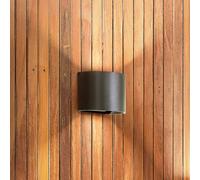 FISCHER & HONSEL LED outdoor wall light Matteo, black, width 14 cm, 2-bulb.