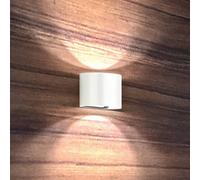 FISCHER & HONSEL LED outdoor wall light Matteo, white, width 14 cm, 2-bulb.