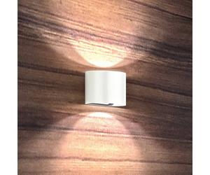 FISCHER & HONSEL LED outdoor wall light Matteo, white, width 14 cm, 2-bulb.