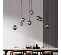 FISCHER & HONSEL LED pendant light Bala 8-bulb G9 smoked glass