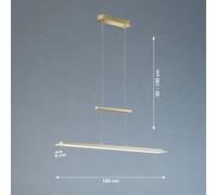 FISCHER & HONSEL LED pendant light Tenso, brass-coloured, length 100 cm, CCT