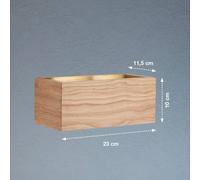 FISCHER & HONSEL LED wall lamp Shine-Wood, oak/black, width 23 cm, wood