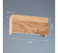 FISCHER & HONSEL LED wall lamp Shine-Wood, width 21 cm, oak/black, wood