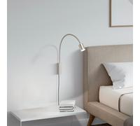 FISCHER & HONSEL LED wall light Justi, nickel-coloured, height 52 cm, metal