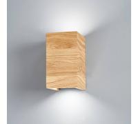 FISCHER & HONSEL LED wall light Shine-Wood oak 2xGU10 10x18cm