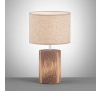 FISCHER & HONSEL Malik table lamp, sand-coloured, linen fabric, height 43 cm E27