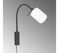FISCHER & HONSEL Maui wall light, flexible arm, white fabric