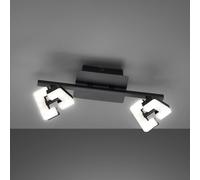FISCHER & HONSEL Ray LED ceiling light, 34 cm, 2-bulb, black, metal