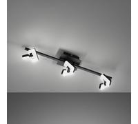 FISCHER & HONSEL Ray LED ceiling light, 60 cm, 3-bulb, black, metal