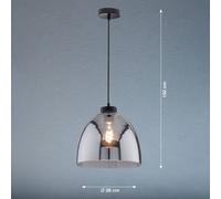 FISCHER & HONSEL Ren hanging light, one-bulb with smoked glass