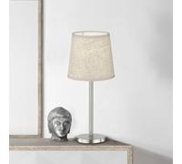 FISCHER & HONSEL Rimini table lamp, sand/nickel, textile, height 30 cm, E14