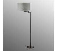FISCHER & HONSEL Rota floor lamp with grey linen lampshade