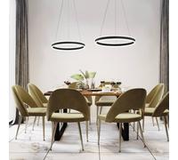 FISCHER & HONSEL Sirko LED pendant light, Ø 60 cm, sand black, metal, CCT