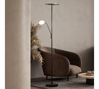 FISCHER & HONSEL Sorento LED floor lamp, sand black, height 182 cm, reading light
