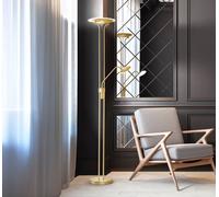 FISCHER & HONSEL Tallri brass LED floor lamp, height 180 cm, 2-bulb, CCT touch dimmer