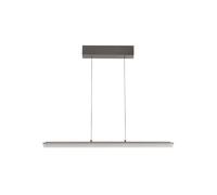 FISCHER & HONSEL Torvi LED hanging light, sand grey/smoke grey, 88 cm metal/glass