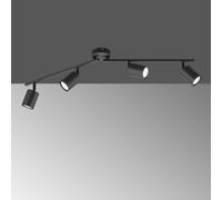 FISCHER & HONSEL Vano LED ceiling spotlight, black, 4-bulb