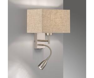 FISCHER & HONSEL Wall lamp Dream reading light, linen sand/nickel
