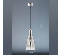FISCHER & HONSEL Zeal pendant light, chrome/mirrored-clear, Ø 23 cm