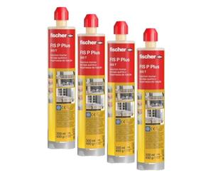 fischer Injection Mortar FIS P Plus 300 T, Polyester Resin, 567059, Gray (Pack of 4)
