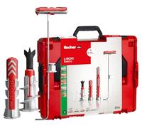 fischer L-Boxx Electric, Practical Box with 520 Powerful 2-Component Dowels (DuoPower, DuoTec, DuoBlade) and 150 Easy to Assemble Cable Loops in Various Sizes
