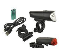 Fischer LED Bike Light Set Lighting Battery Front Lamp 50 Lux Rear Light StVZO