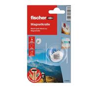 fischer Magnetic Claw, Quick Attachment Without Drilling, with Strong Neodymium Cube Magnets, Reusable, for Magnetic Attachment of Posters, Pictures, Cards, etc.