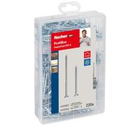 fischer Meister-Box PowerFast II Chipboard Screw, Presorted Assortment Box with 220 Blue-Galvanised Screws, Countersunk Head, PZ Drive, Partial Thread and Full Thread, Universal Set for Mounting