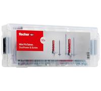 fischer Mini FixTainer DuoPower with PowerFast II Chipboard Screw, Dowel Box with 95 Screws and Universal Dowels (30 Pieces 6 x 30, 20 Pieces 8 x 40), Universal Fixing Kit
