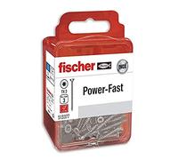 fischer Power-Fast 20 x Special Wood Screw Box 3.5x25 mm for Screwing Woods, Connecting Solid Woods or Fixing Parts to Wood