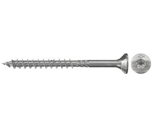 fischer Power-Fast FPF-ST 6.0 x 120 A2P Chipboard Screws with Partial Thread and Countersunk Head for Attaching Supporting Components in Wood, Non-Rusting Steel, Pack of 200, Item No. 657127