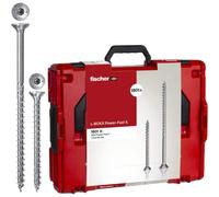 fischer 560783 PowerFast II L-Boxx, 1800 x PowerFast II screws in various sizes with full and partial thread, chipboard screw for quick and flexible processing, incl. bit set