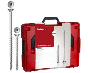 fischer PowerFast II 1800-Piece Professional Screw Assortment in L-Boxx - Fast-Start Torx Wood & Chipboard Screws, Multiple Sizes for Carpentry, Joinery, Decking & General Construction