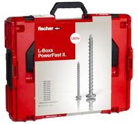 fischer PowerFast II Panhead in The Handy L-BOXX, 1,800 x PowerFast II Screws in Various Sizes with Full Thread, chipboard Screw for Quick and Flexible Processing, in it Set
