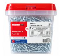Fischer PowerFast II Wood Screws PZ2 Full Thread Countersunk 4x30 4x40 4x50 5x50