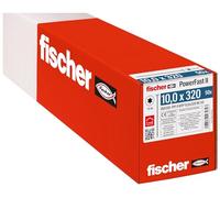 fischer PowerFast II WTP 10.0 x 320, Powerful Wood Screws with Flat Head, Inner Star Receptacle and Partial Thread, for Structural Wood Construction, Pack of 50