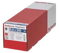 fischer PowerFast II WTP 8.0 x 240, Powerful Wood Screws with Flat Head, Inner Star Receptacle and Partial Thread, for Structural Wood Construction, Pack of 50